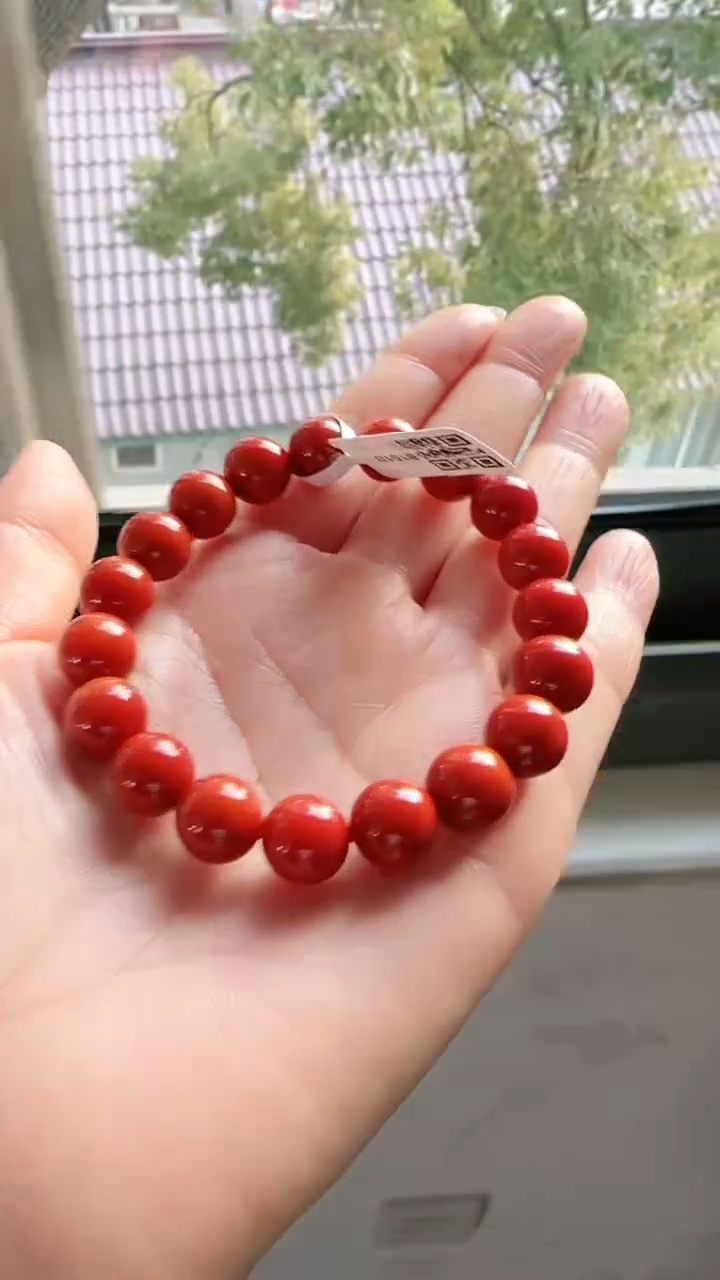 未镶嵌多样性发一件南红玛瑙【云端】柿锦红10mm保山圆珠单圈 