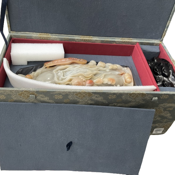 篆刻宋聪SX50196-Z且作人间长寿仙 带盒子底座