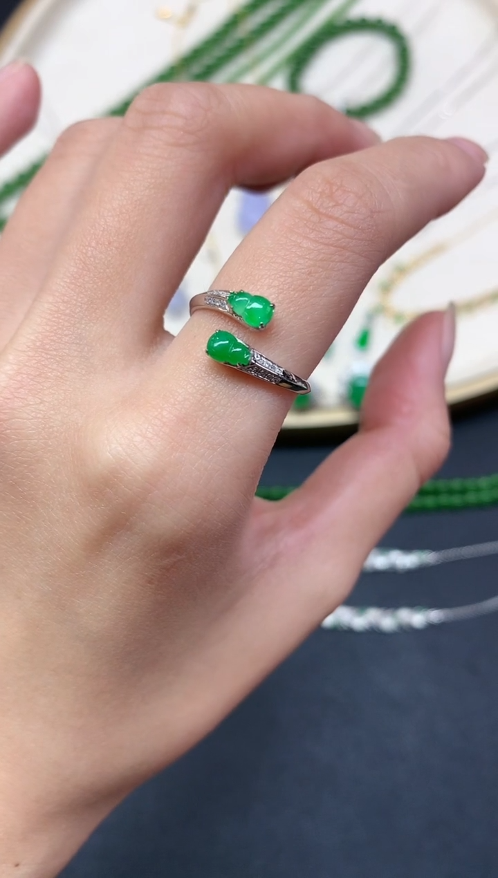 【闪购商品】翡翠戒指18K金镶嵌戒指A103|1999