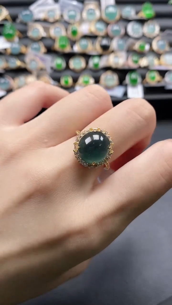 【闪购商品】翡翠戒指银S925镶嵌1111