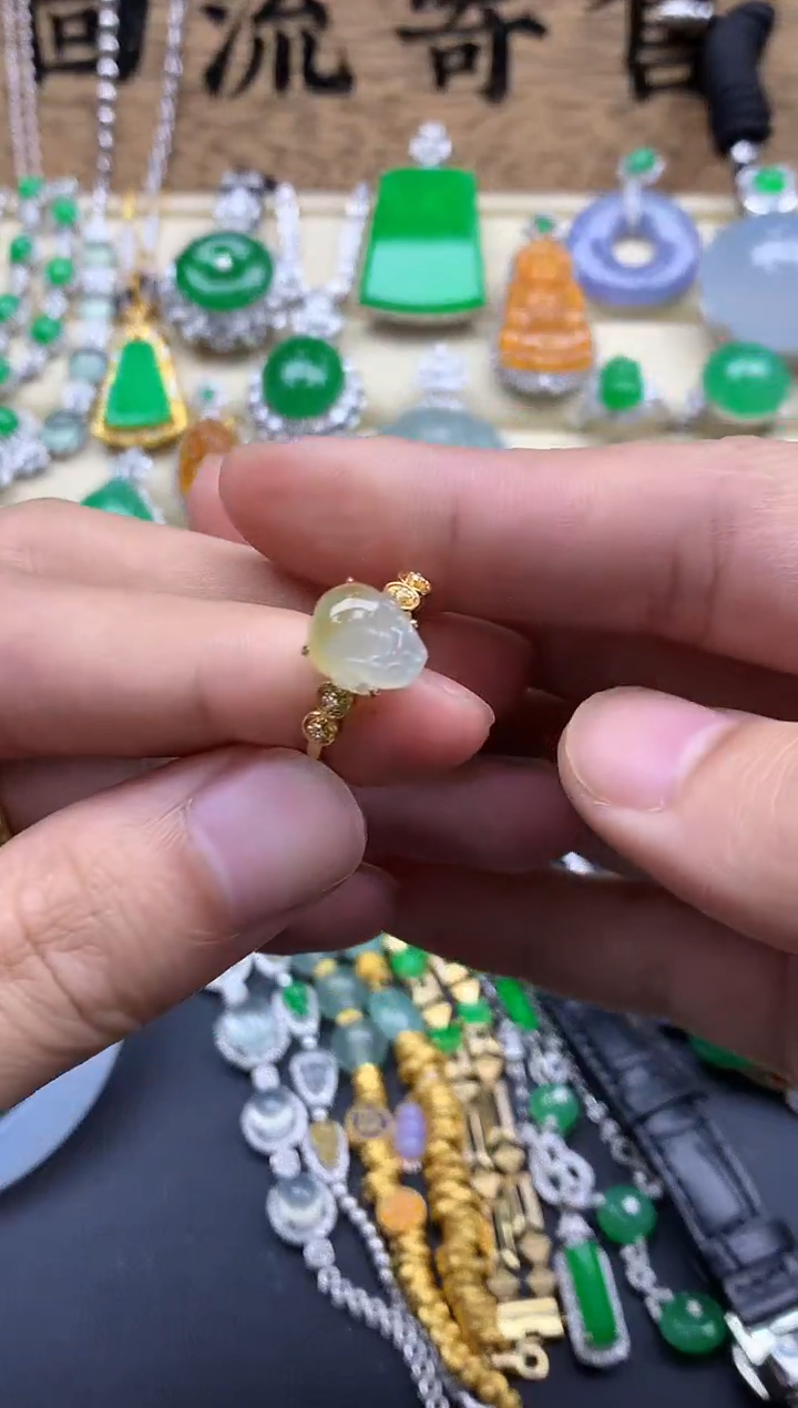 【闪购商品】翡翠戒指18K金镶嵌122--中国好珍宝