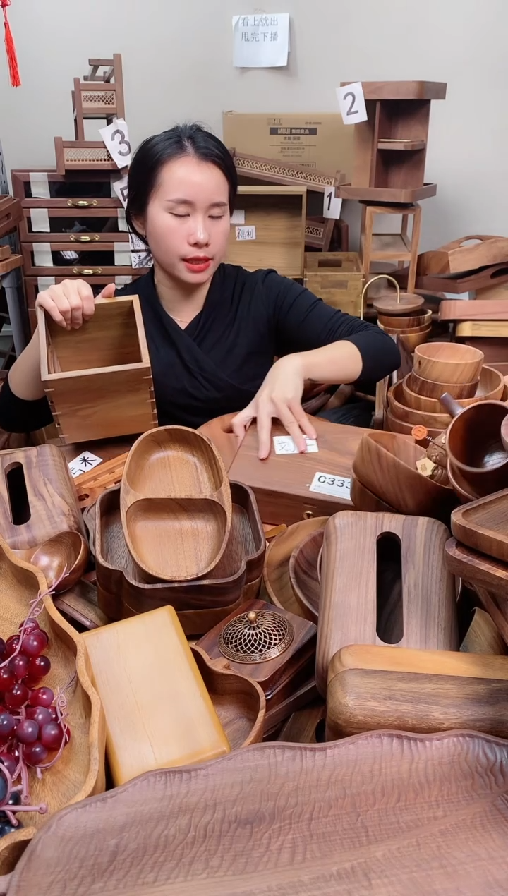 木 柚木收纳筐15*15*15cm  