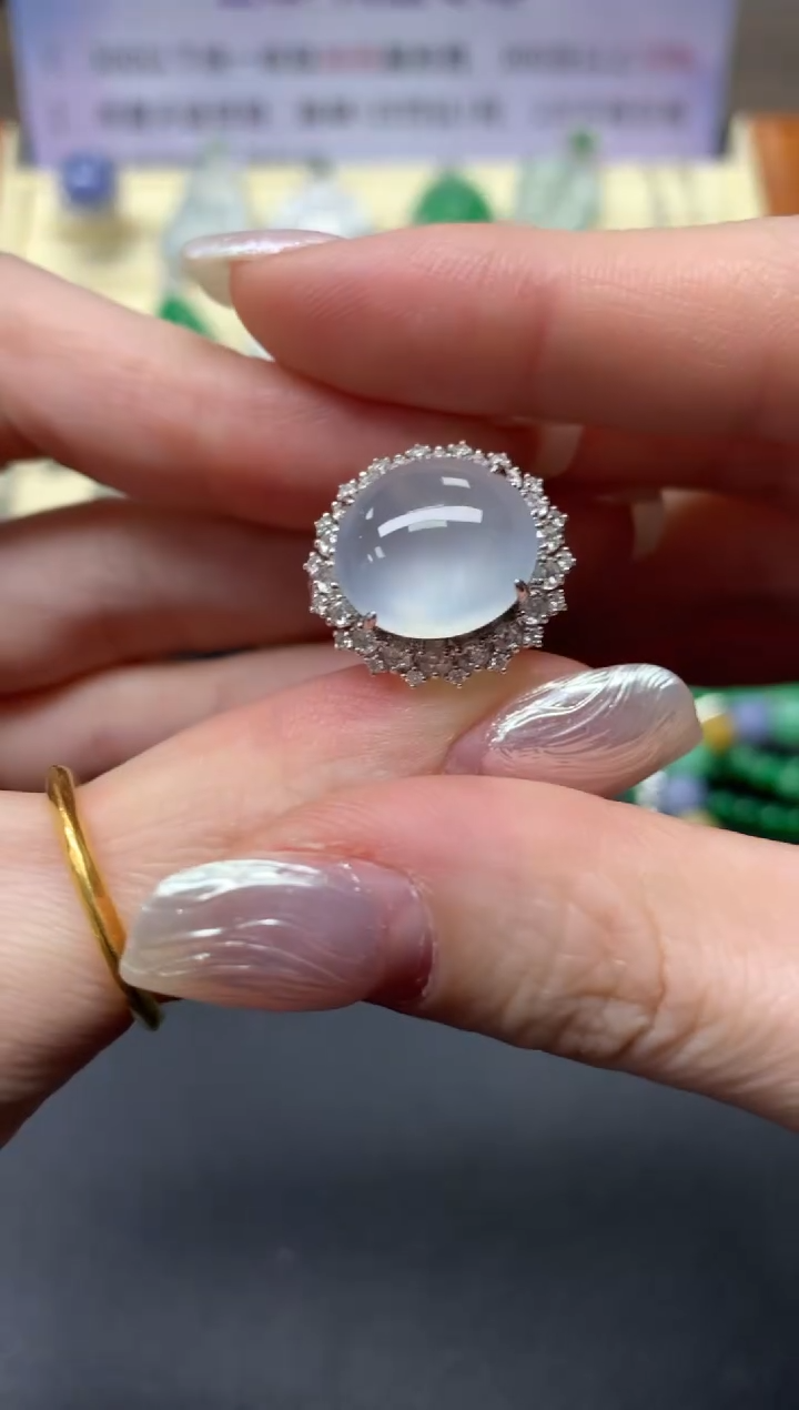 【闪购商品】翡翠戒指18K金镶嵌戒指|15000+1500