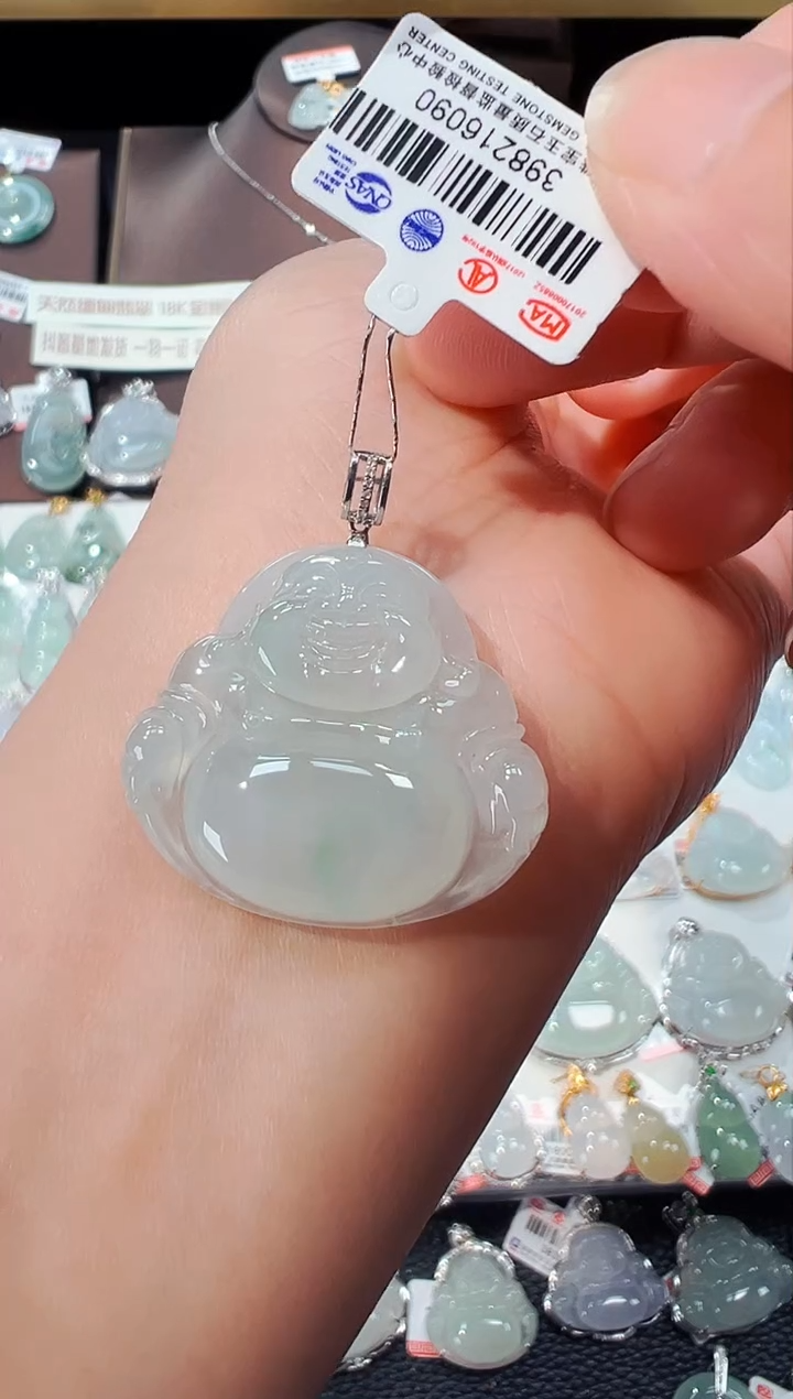 【闪购商品】翡翠吊坠(不含链)18K金镶嵌佛公吊坠090