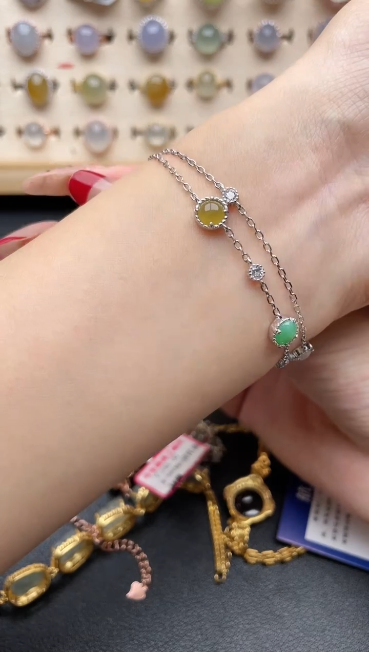 【闪购商品】翡翠戒指银S925镶嵌一物一证一礼盒