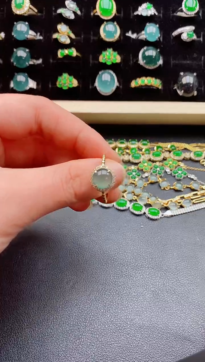 【闪购商品】翡翠戒指银S925镶嵌5080505