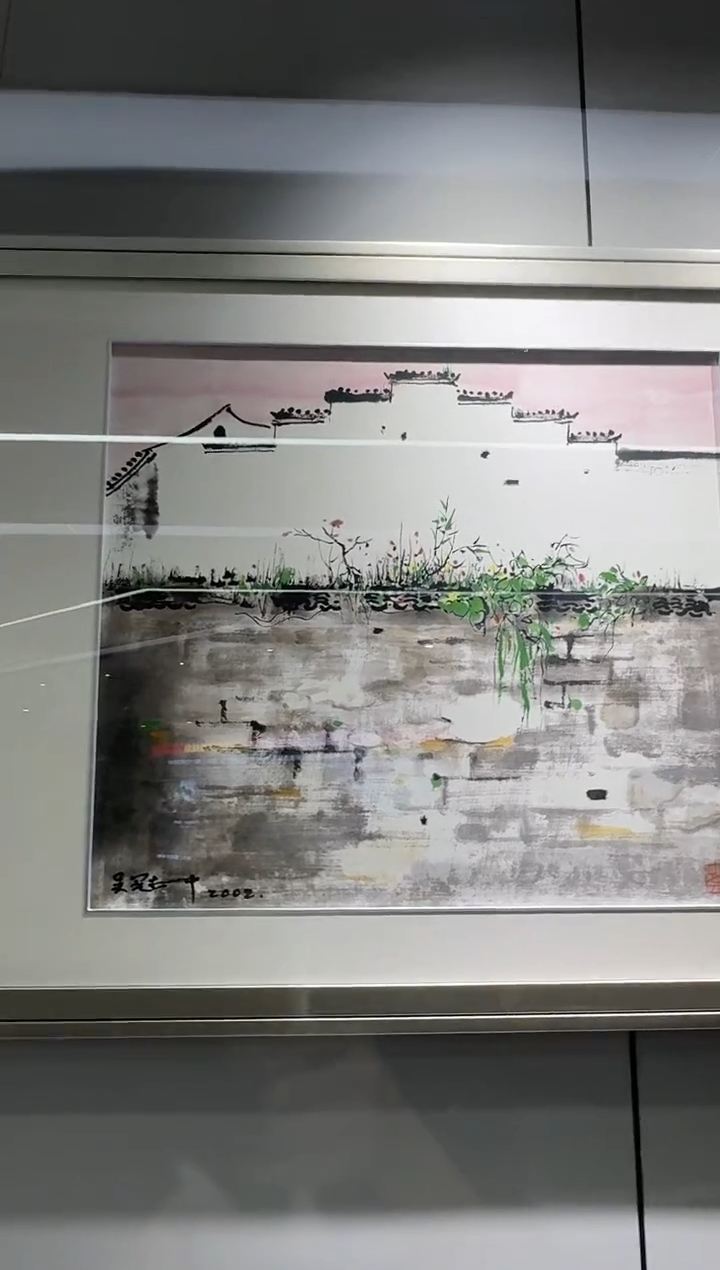 版画吴老师《墙上春色》版画带证书