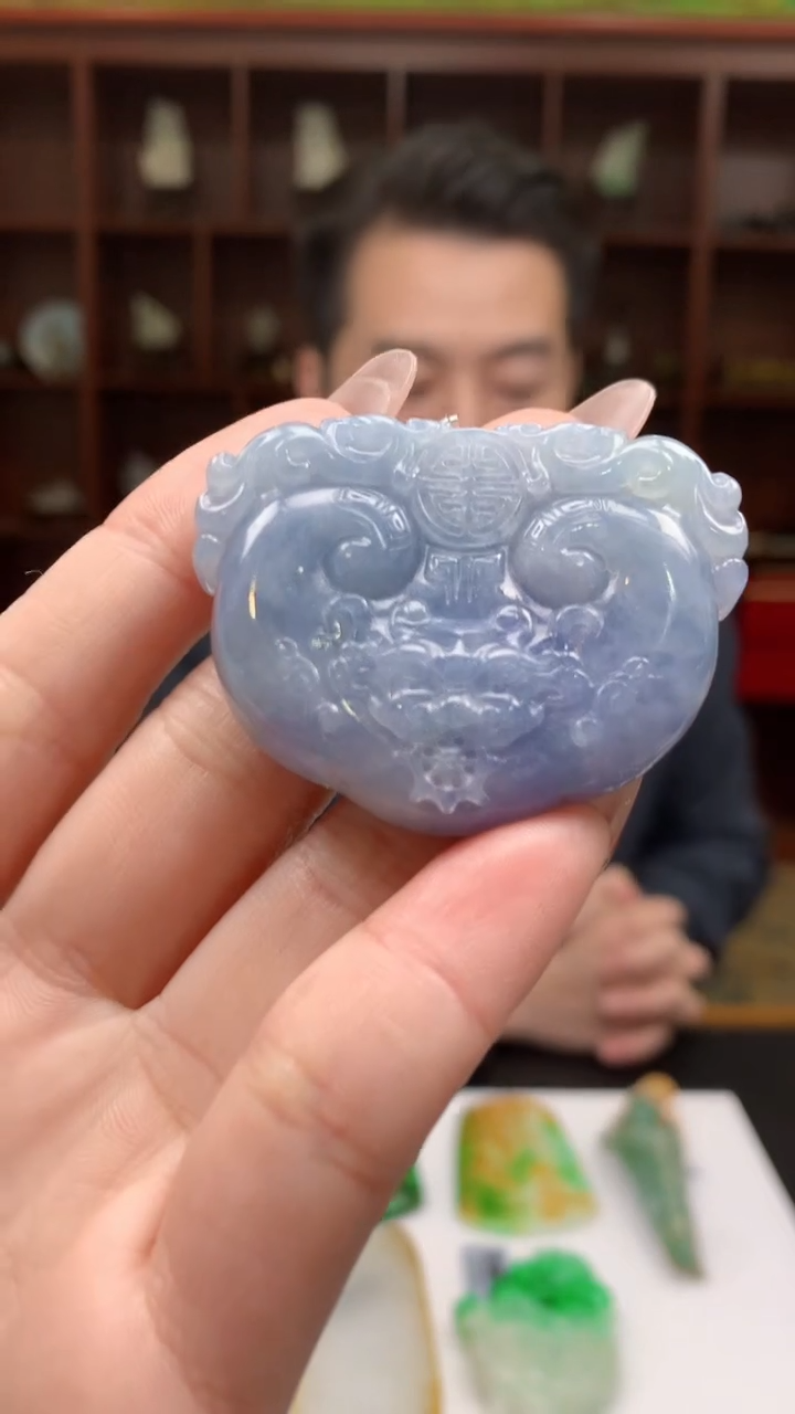 【闪购商品】定制翡翠未镶嵌1049ry-毛货挂件36