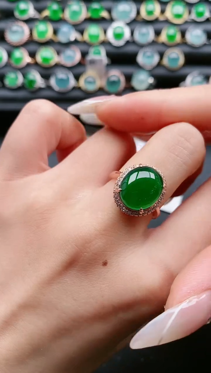 【闪购商品】翡翠戒指银S925镶嵌111111111