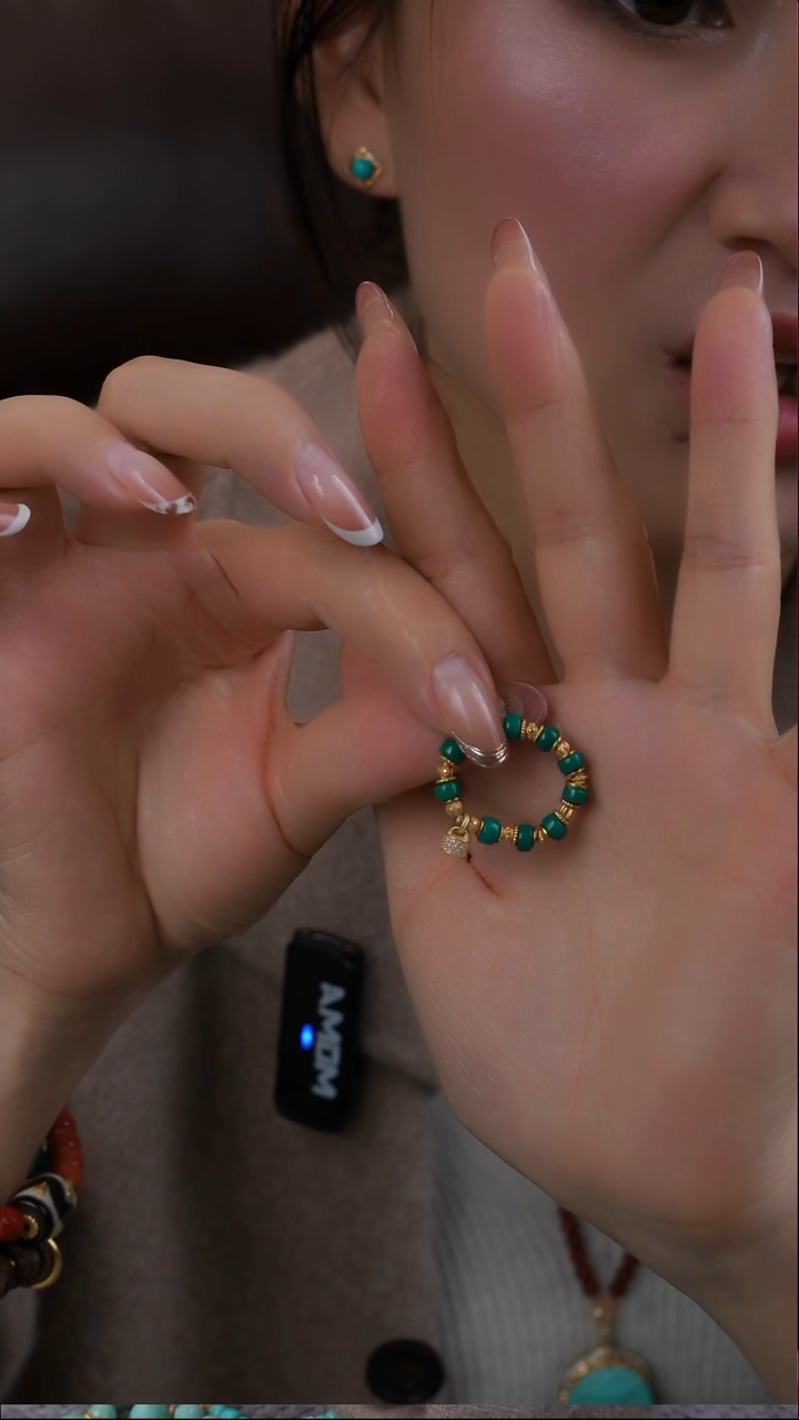 18K金镶嵌绿松石戒指1111