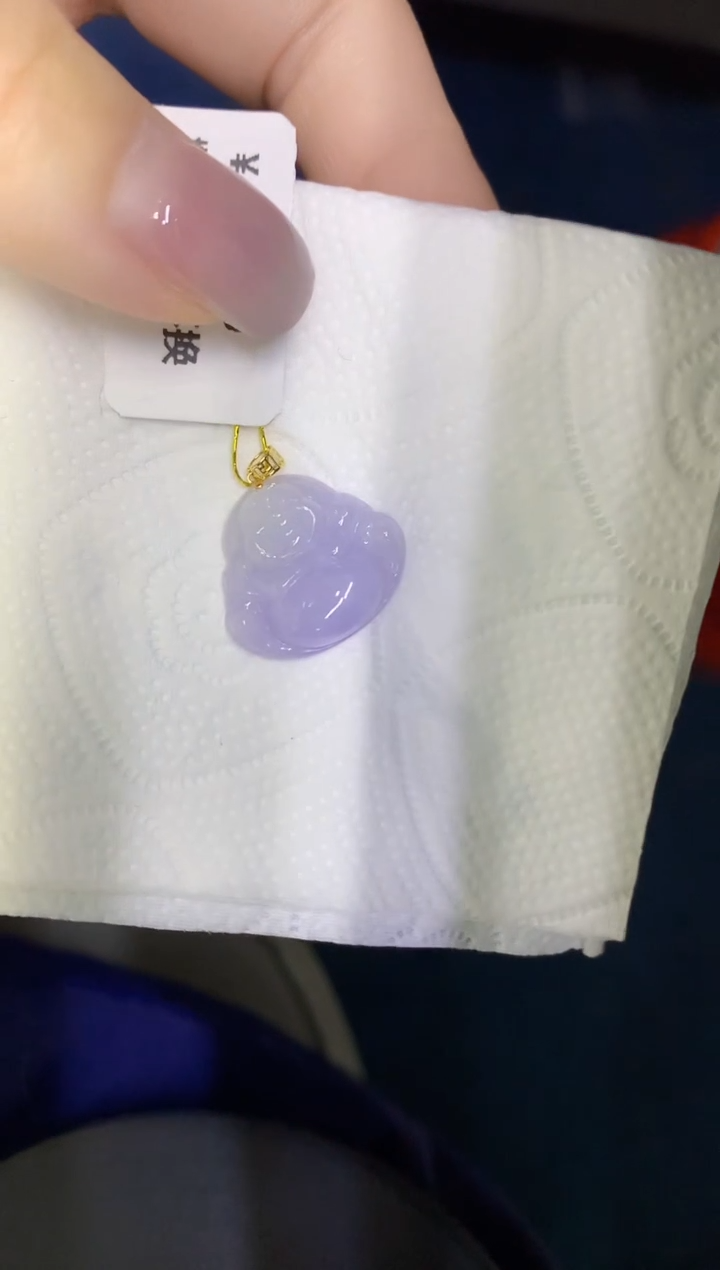 颈饰18K金镶嵌翡翠缅甸天然翡翠A货