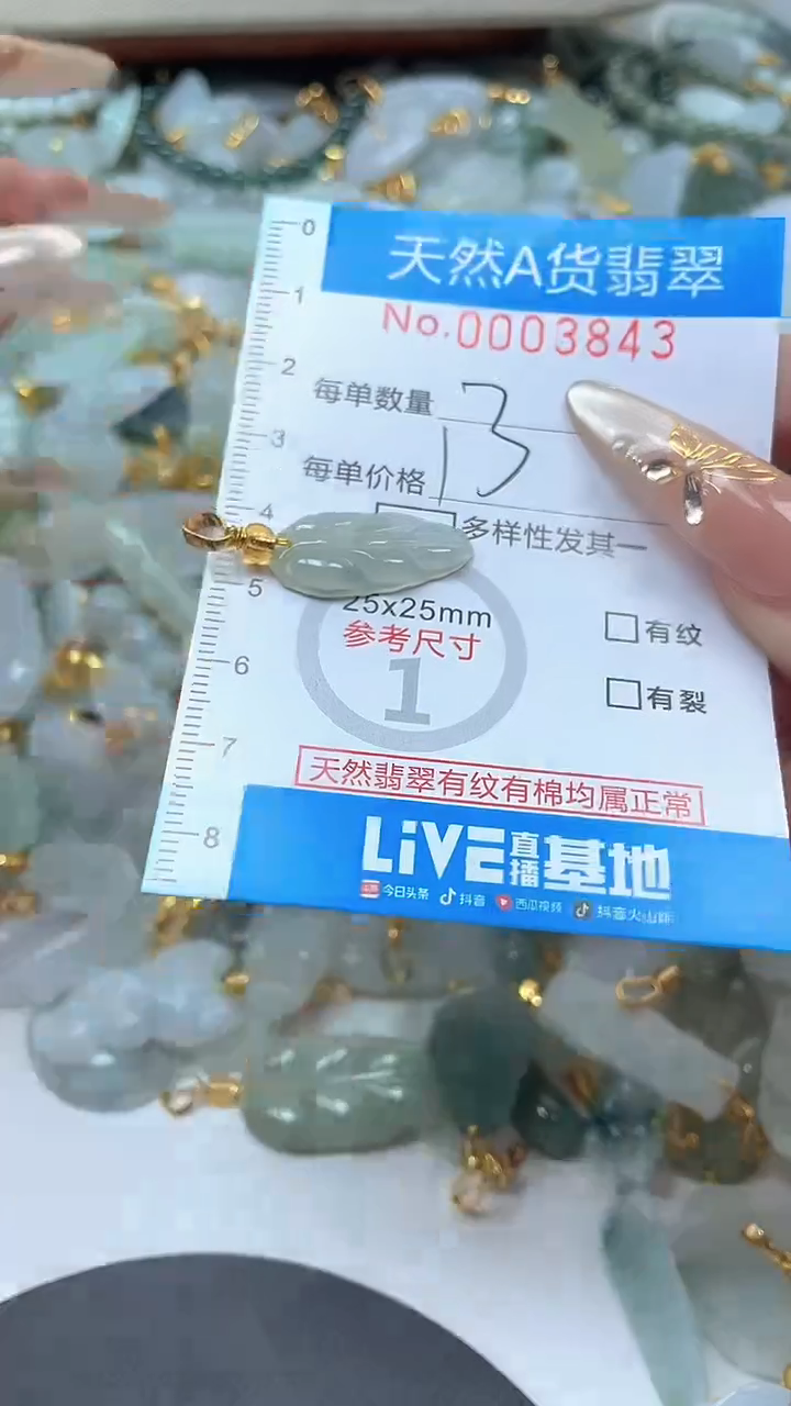 颈饰未镶嵌翡翠净货挂件-3843