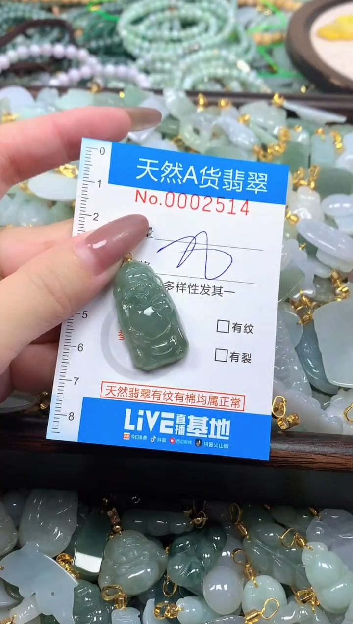 颈饰未镶嵌翡翠净货挂件-2514