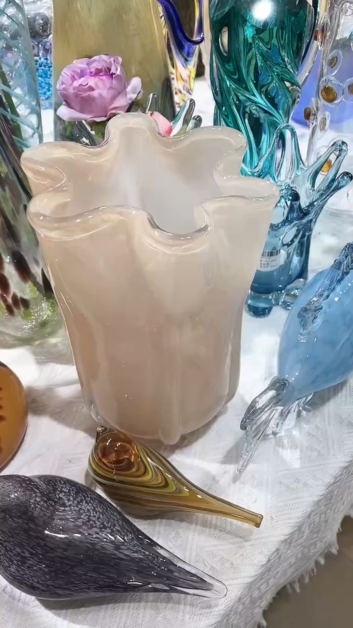 【闪购商品】琉璃1只约30厘米高琉璃白菜花瓶