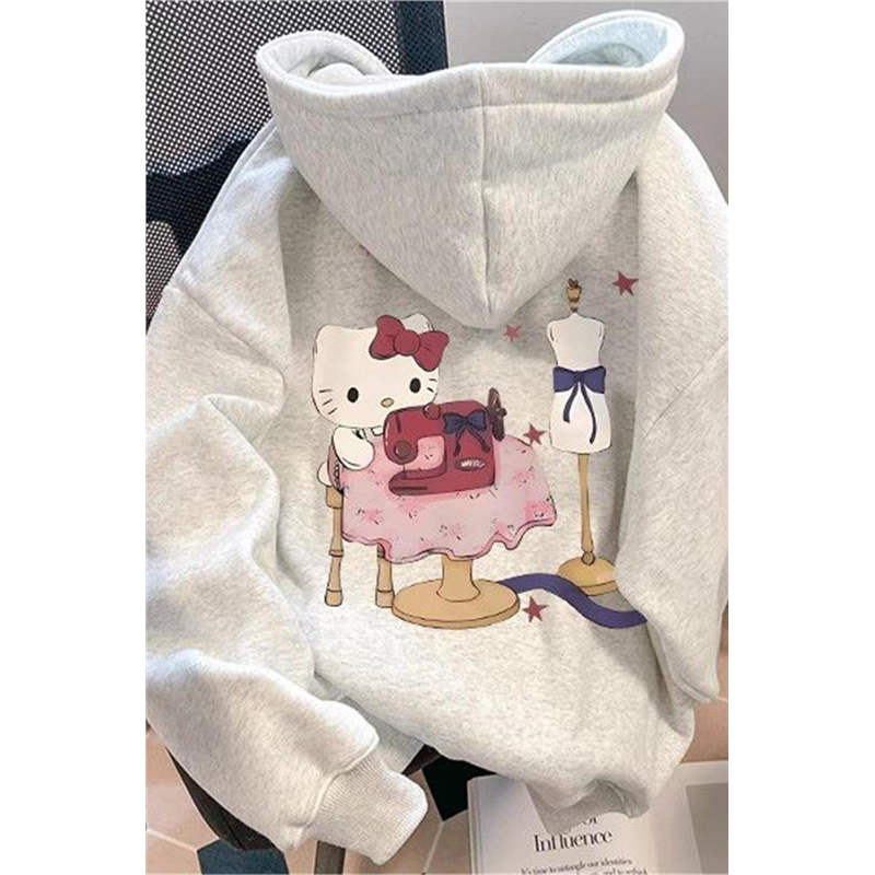 重磅500克纯棉连帽卫衣设计感学生小众印花设计潮流时尚风格ins