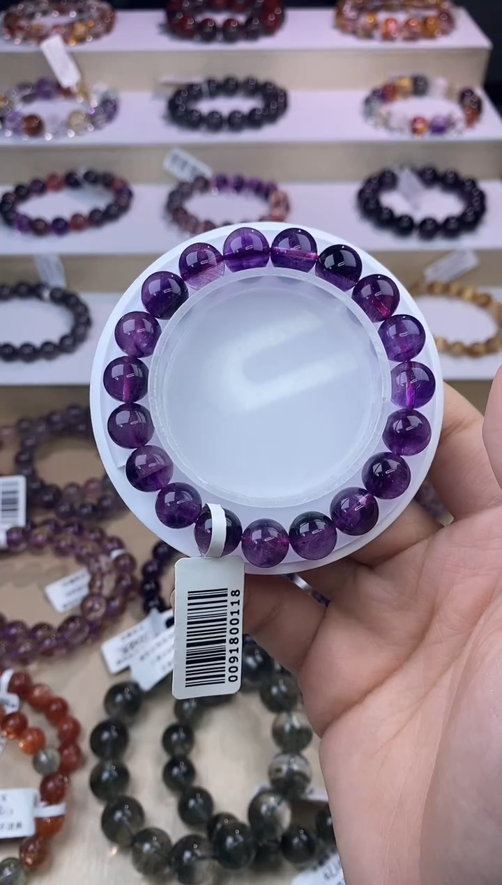 水晶手链未镶嵌紫超七单圈10m+