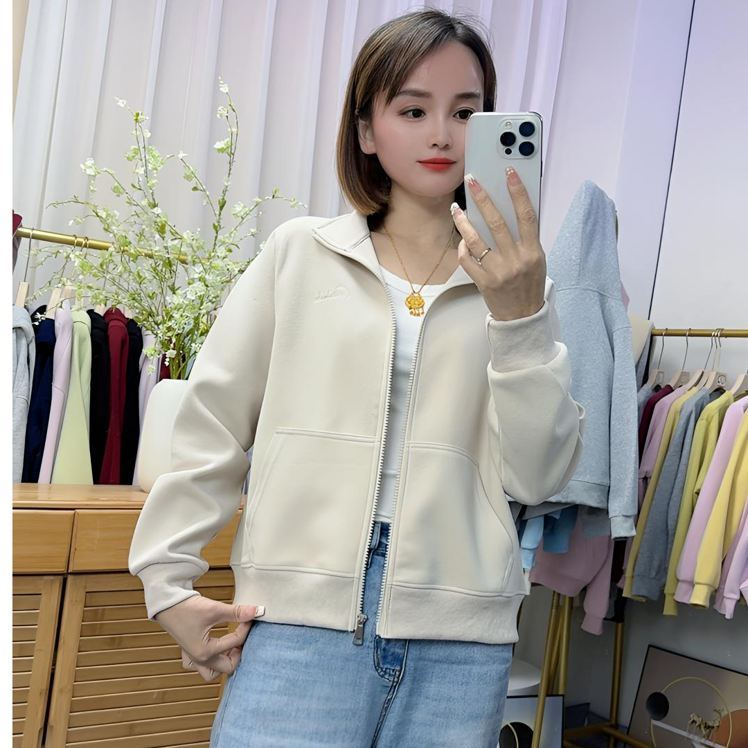 宝赢家（立领）0092新款秋季华棉卫衣外套休闲百搭运动上衣女
