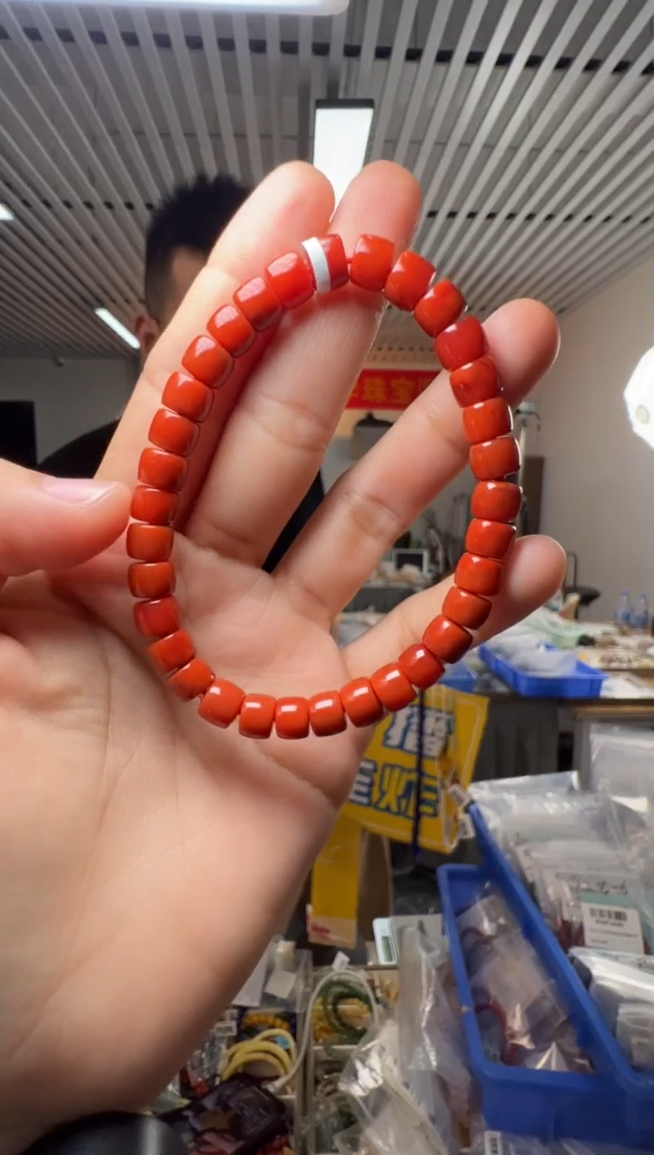 未镶嵌手串南红玛瑙南红玛瑙直切桶珠单圈约7mm+