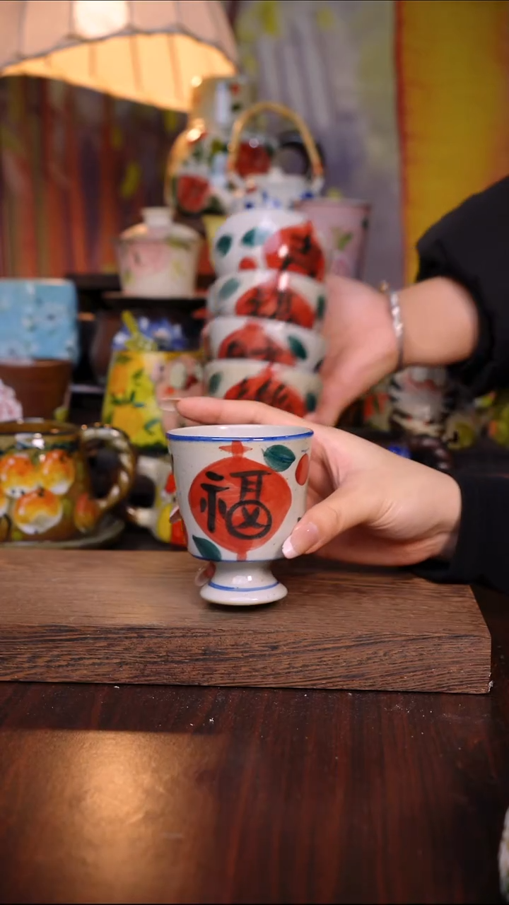 杯子陶泥垚手作 景德镇手工手绘陶瓷器物