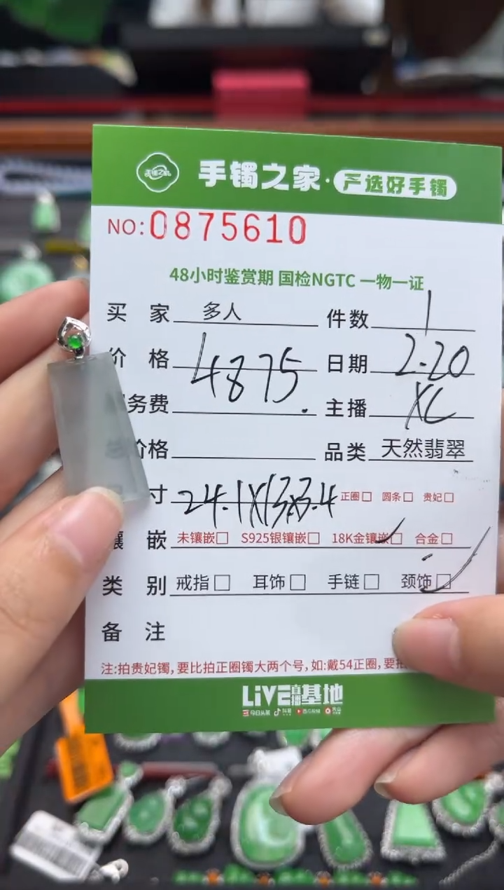 【闪购商品】翡翠颈饰18K金镶嵌多人