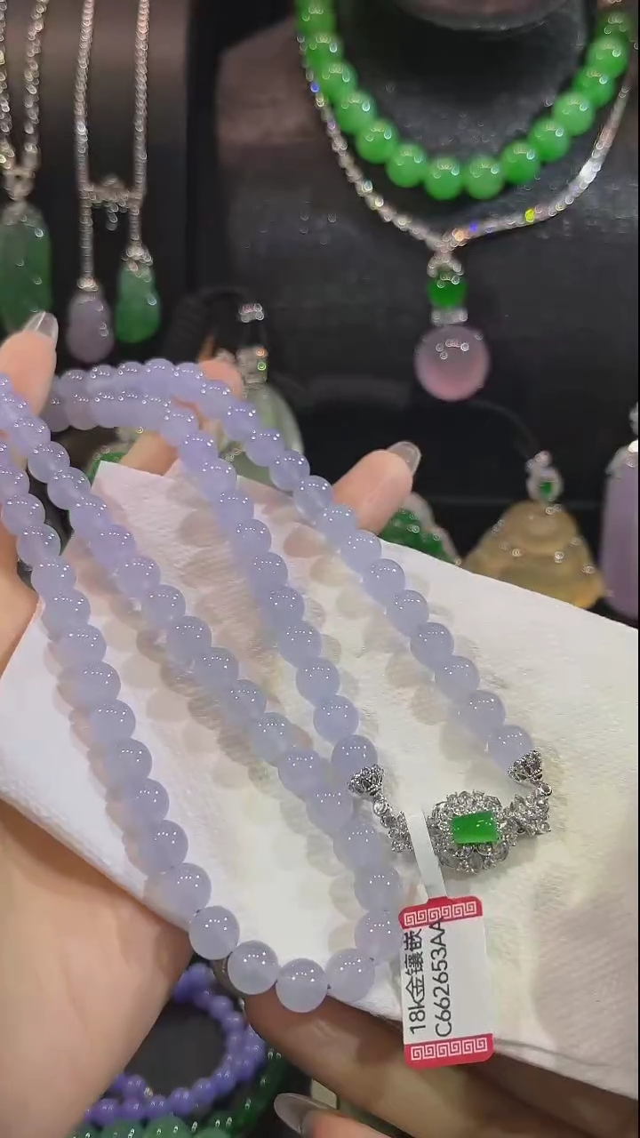 【闪购商品】翡翠颈饰18K金镶嵌吊坠