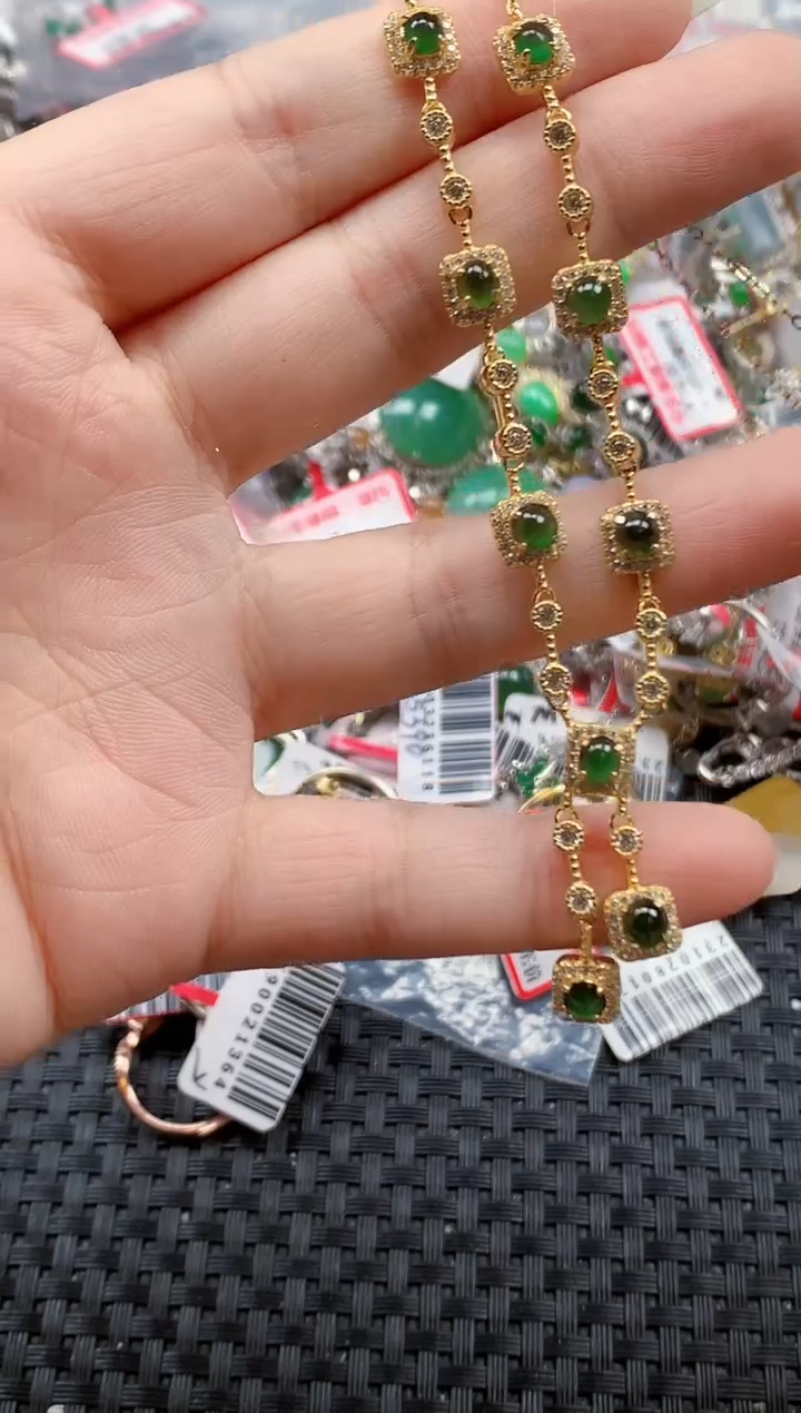 银S925镶嵌戒指翡翠天然A货缅甸翡翠