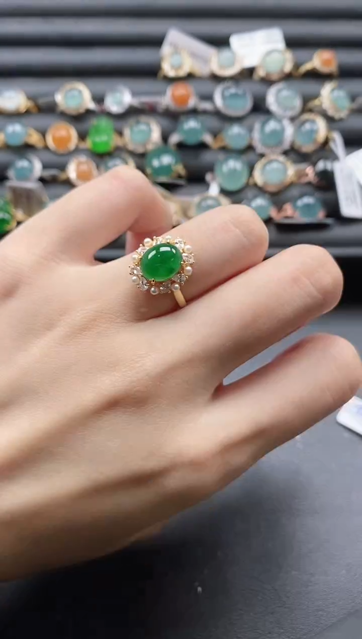 【闪购商品】翡翠戒指银S925镶嵌11111