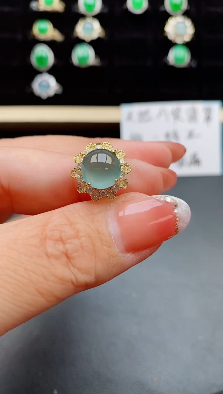 【闪购商品】翡翠戒指银S925镶嵌080080