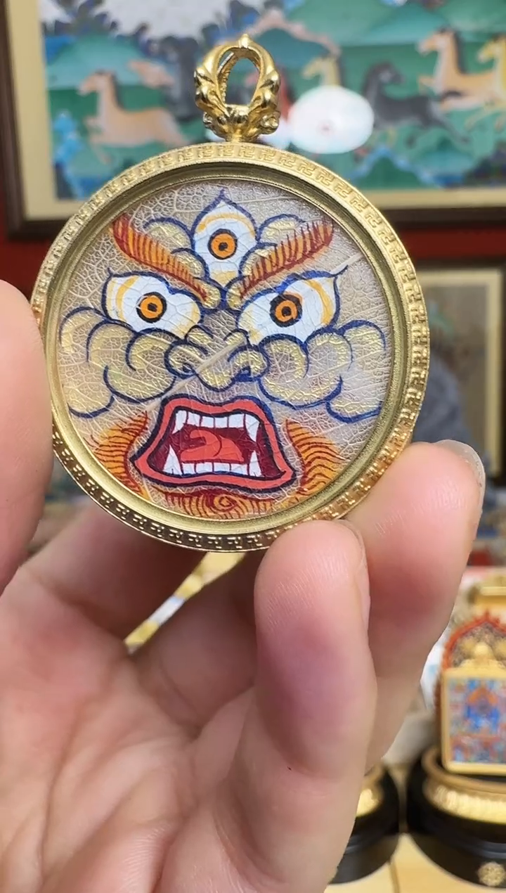 吊坠白C-热贡纯手绘