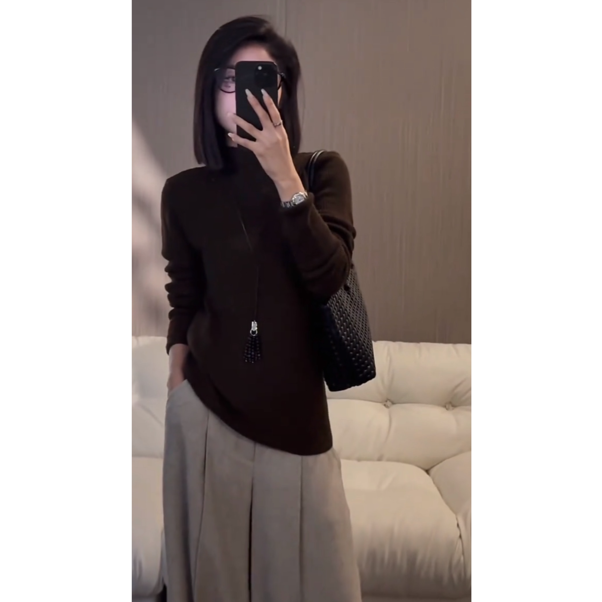 【ZZ严选】7122秋冬季内搭外穿万能打底毛针织衫女显瘦半高领毛衣