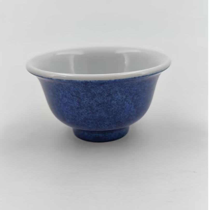 景德镇官方甄选 镇窑 "青花色釉系列 洒蓝压手杯"