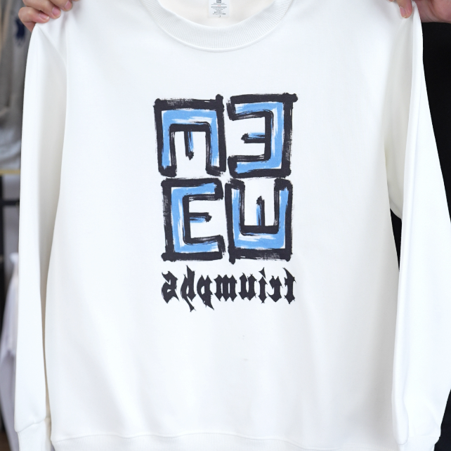 【013-胜利66款】秋冬加绒加厚款保暖圆领卫衣宽松型厚款黑色运动