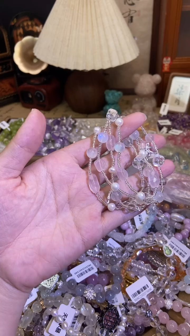 水晶手链银S925镶嵌3653手串
