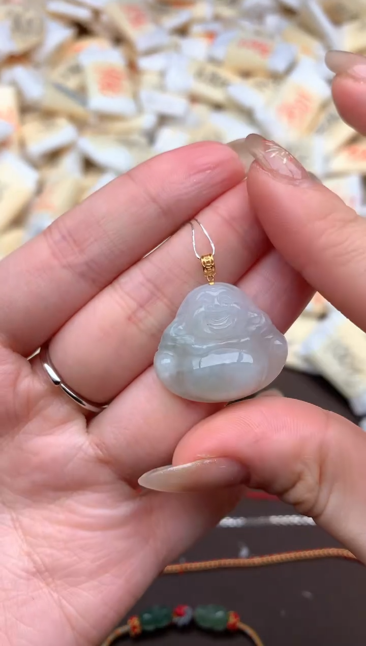 【闪购商品】翡翠挂件18K金镶嵌 一