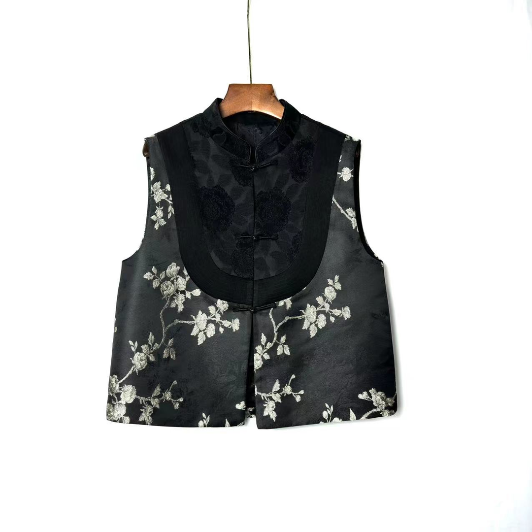 朱总服饰2024068花卉拼接马夹