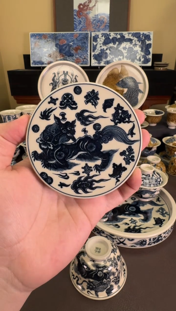 【闪购商品】二号釉杂宝狮子盖置