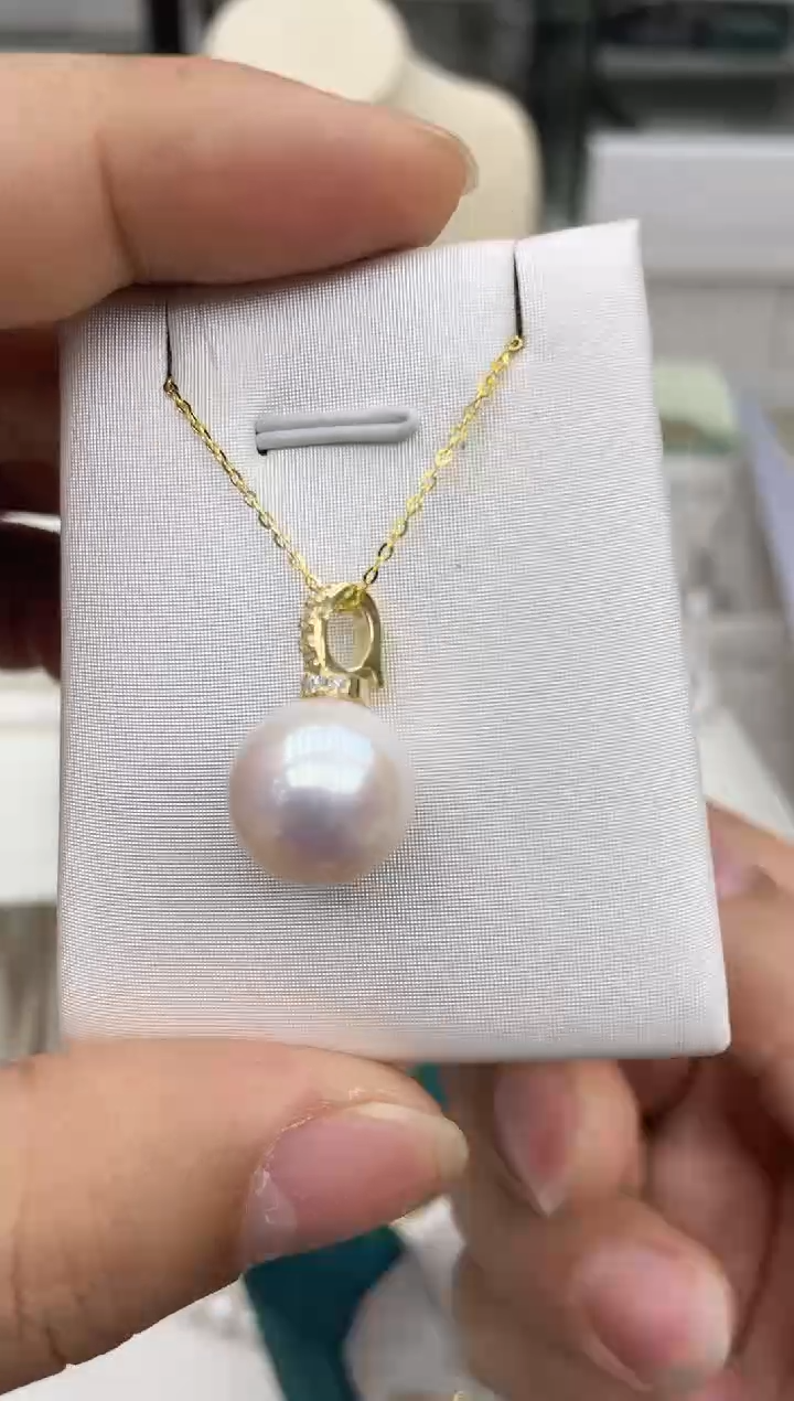 【闪购商品】淡水珍珠颈饰银S925镶嵌13-14万能奶嘴扣吊坠