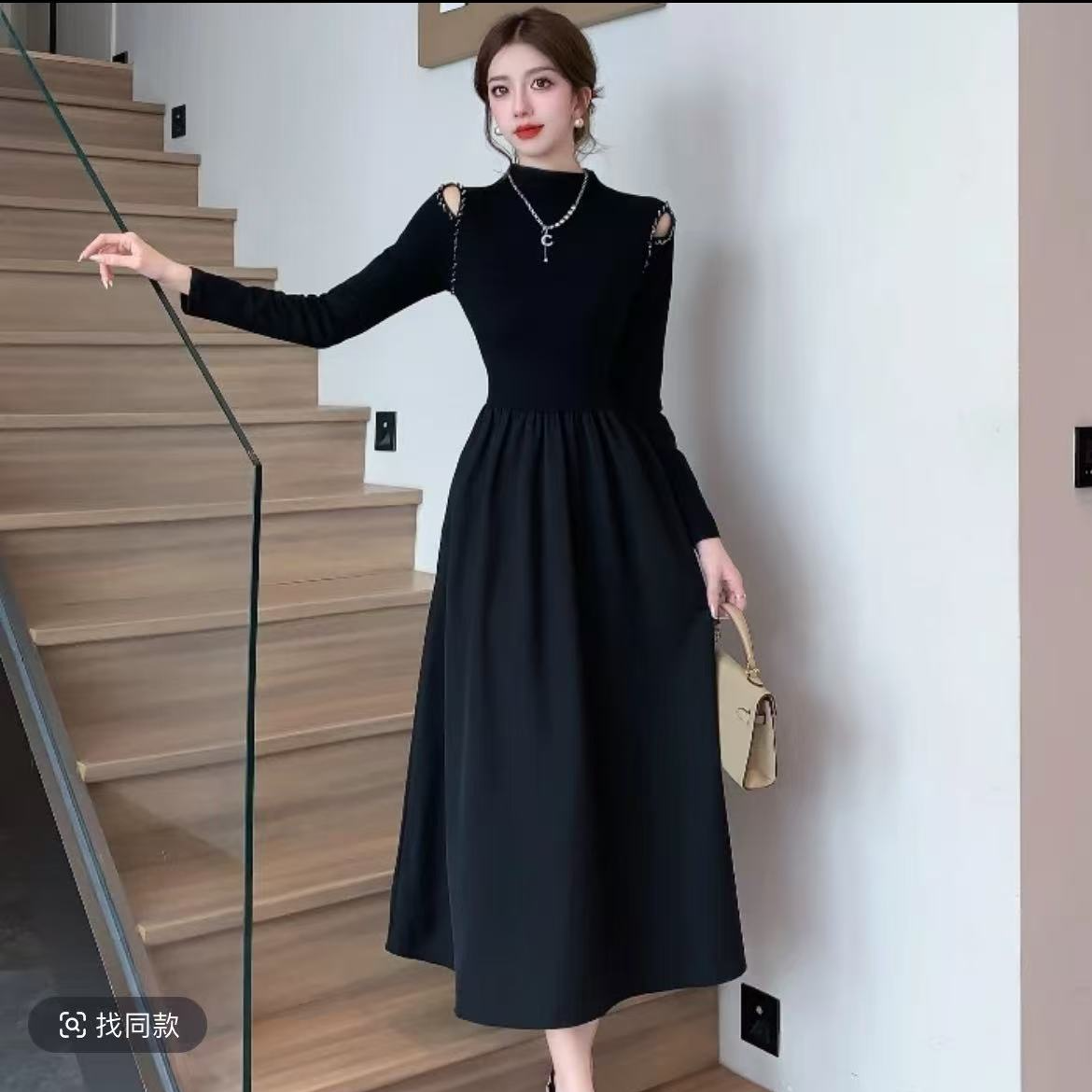 【撤柜样品】X308休闲气质百搭连衣裙女