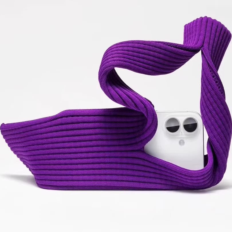 小众设计感针织手机袋秋冬潮流迷你便携单肩配饰J