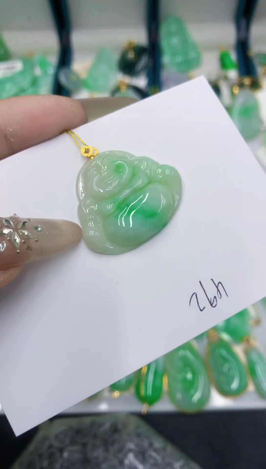 颈饰18K金镶嵌翡翠111111