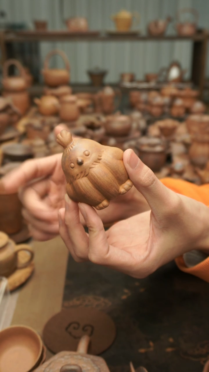 原矿老岩泥精工  蒜鸟蒜鸟茶宠摆件