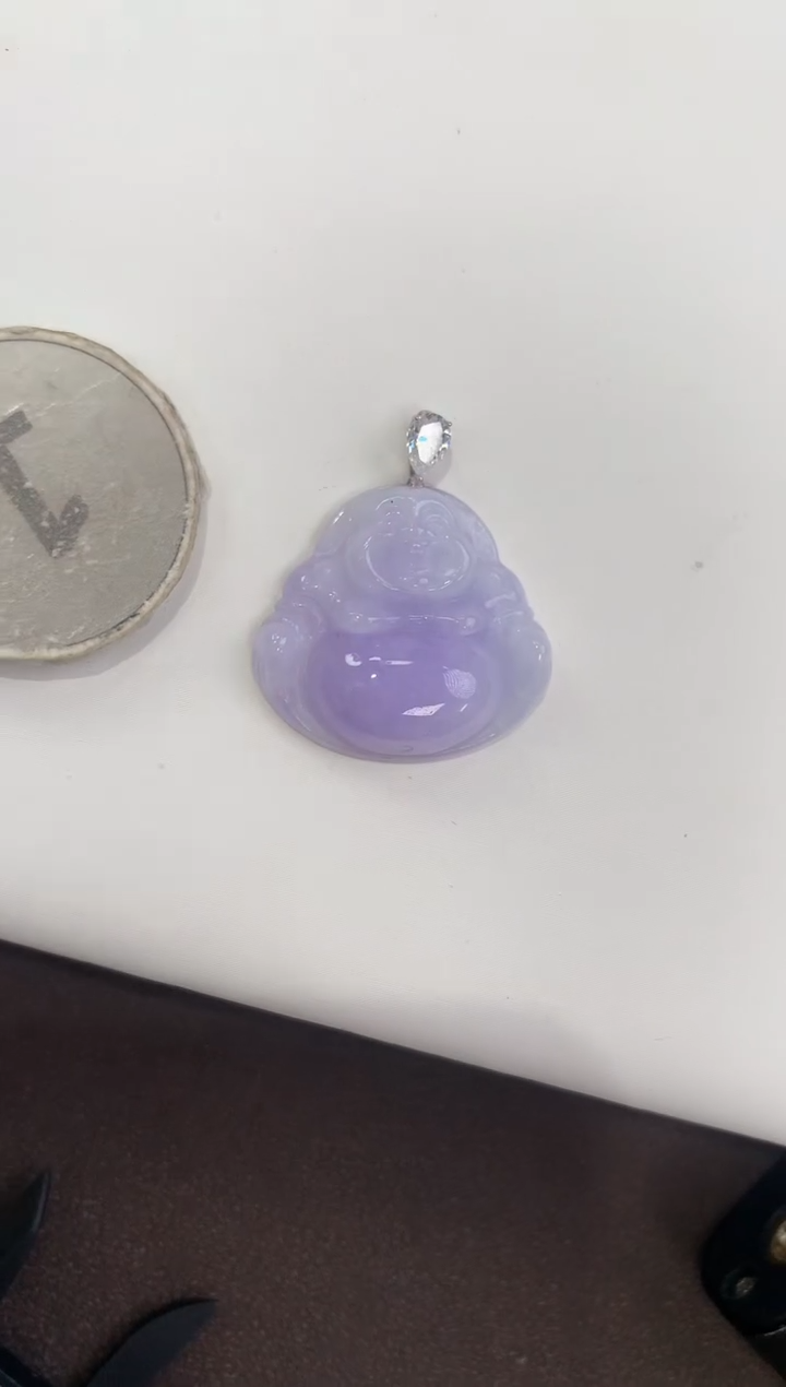 颈饰18K金镶嵌翡翠天然缅甸a货翡翠(多样性发其一)