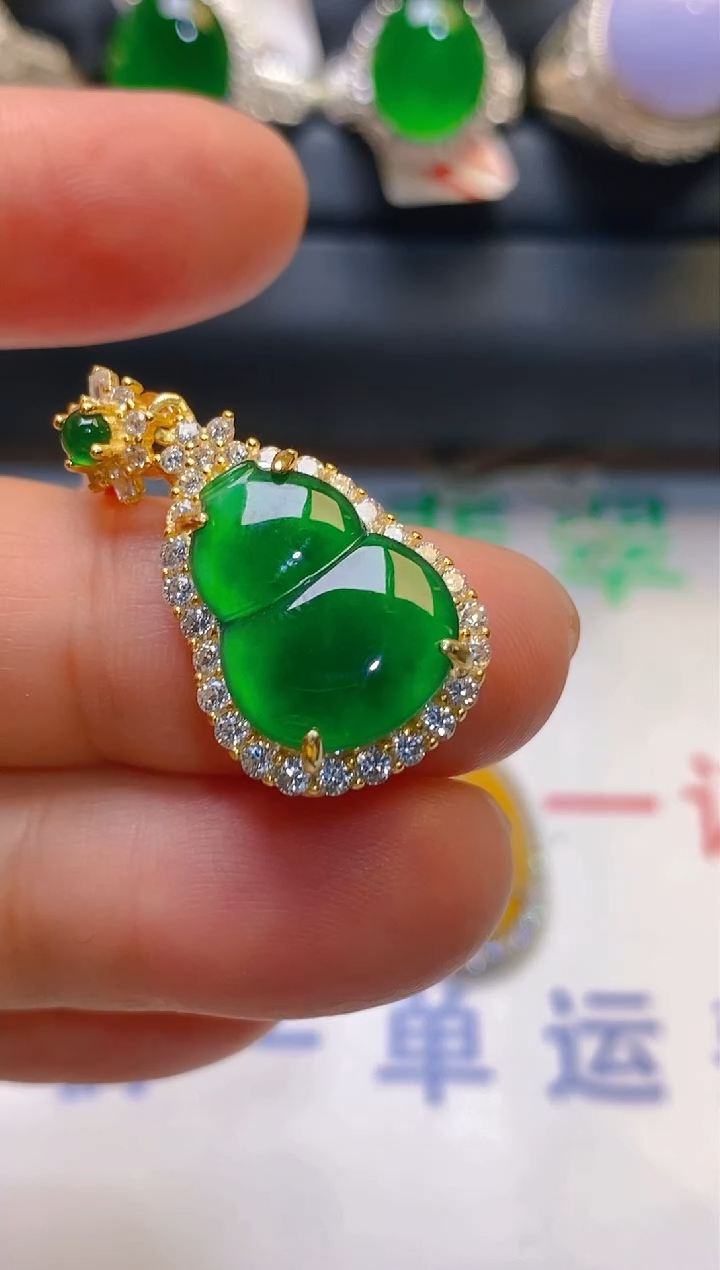 【闪购商品】翡翠耳饰银S925镶嵌天然A货翡翠1