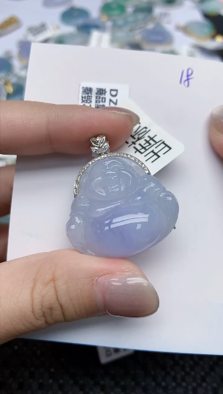 【闪购商品】翡翠颈饰18K金镶嵌天然翡翠A货
