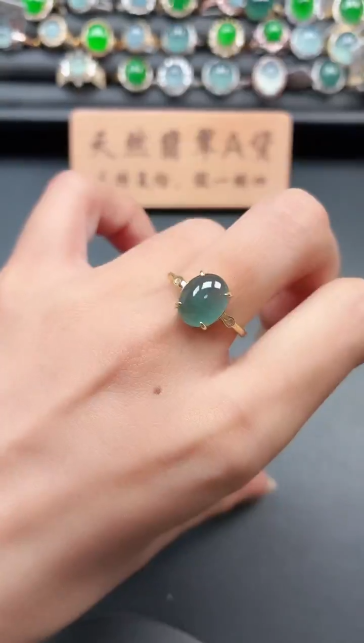 银S925镶嵌戒指翡翠11