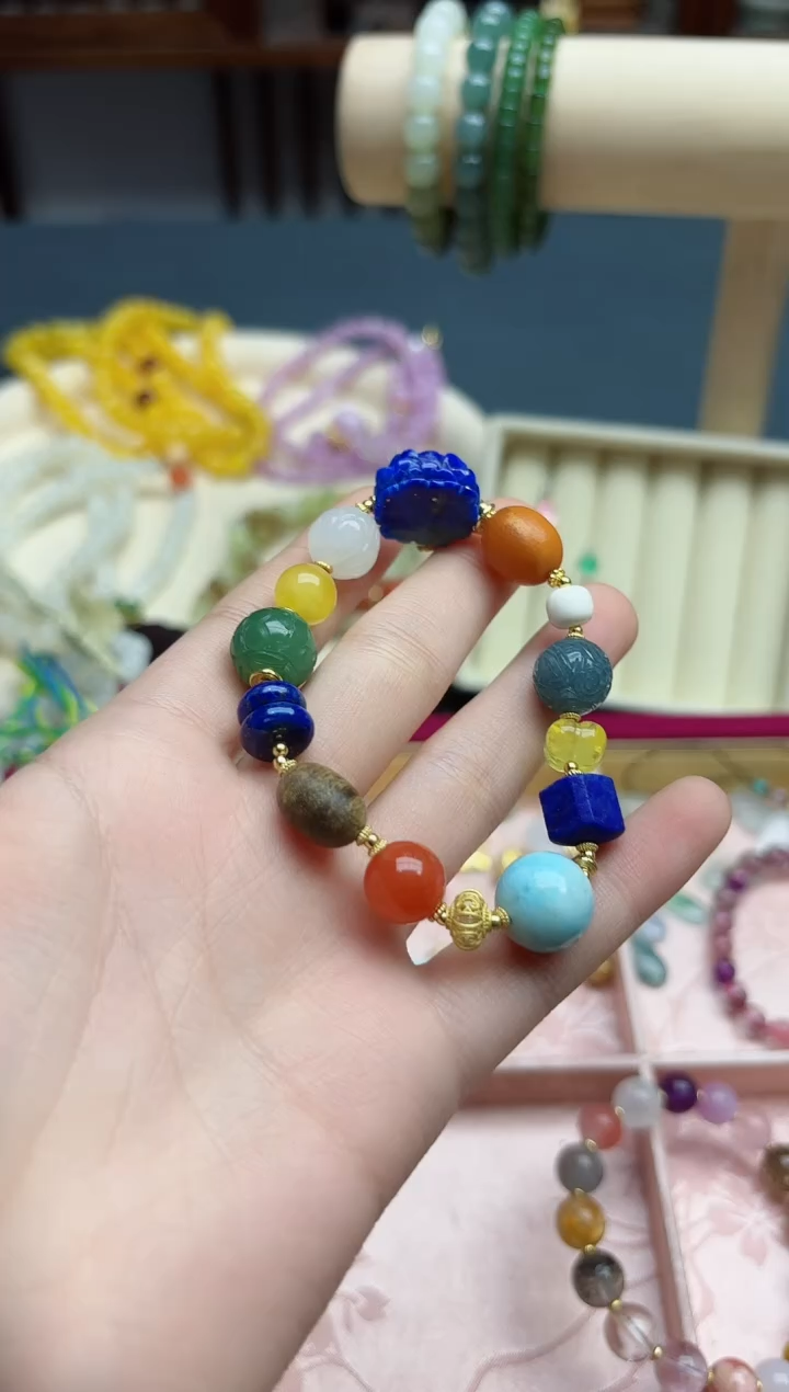 【闪购商品】蜜蜡裸石未镶嵌蜜蜡多宝手串*1 QK