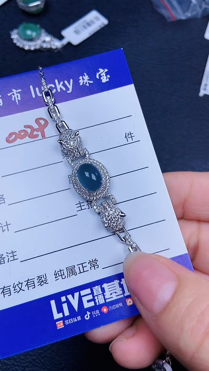 颈饰银S925镶嵌翡翠0029+