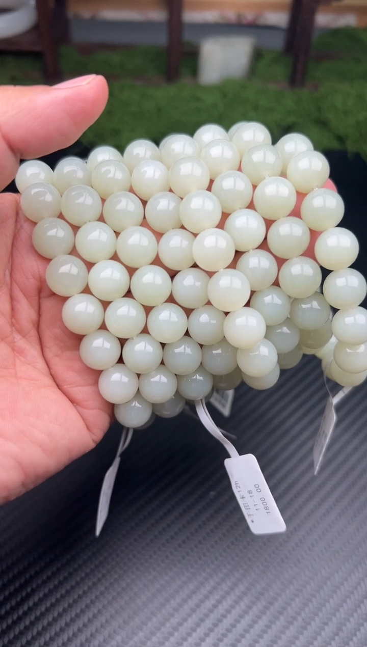 未镶嵌手串和田玉于田微色差卡12多样性发货拍一发一