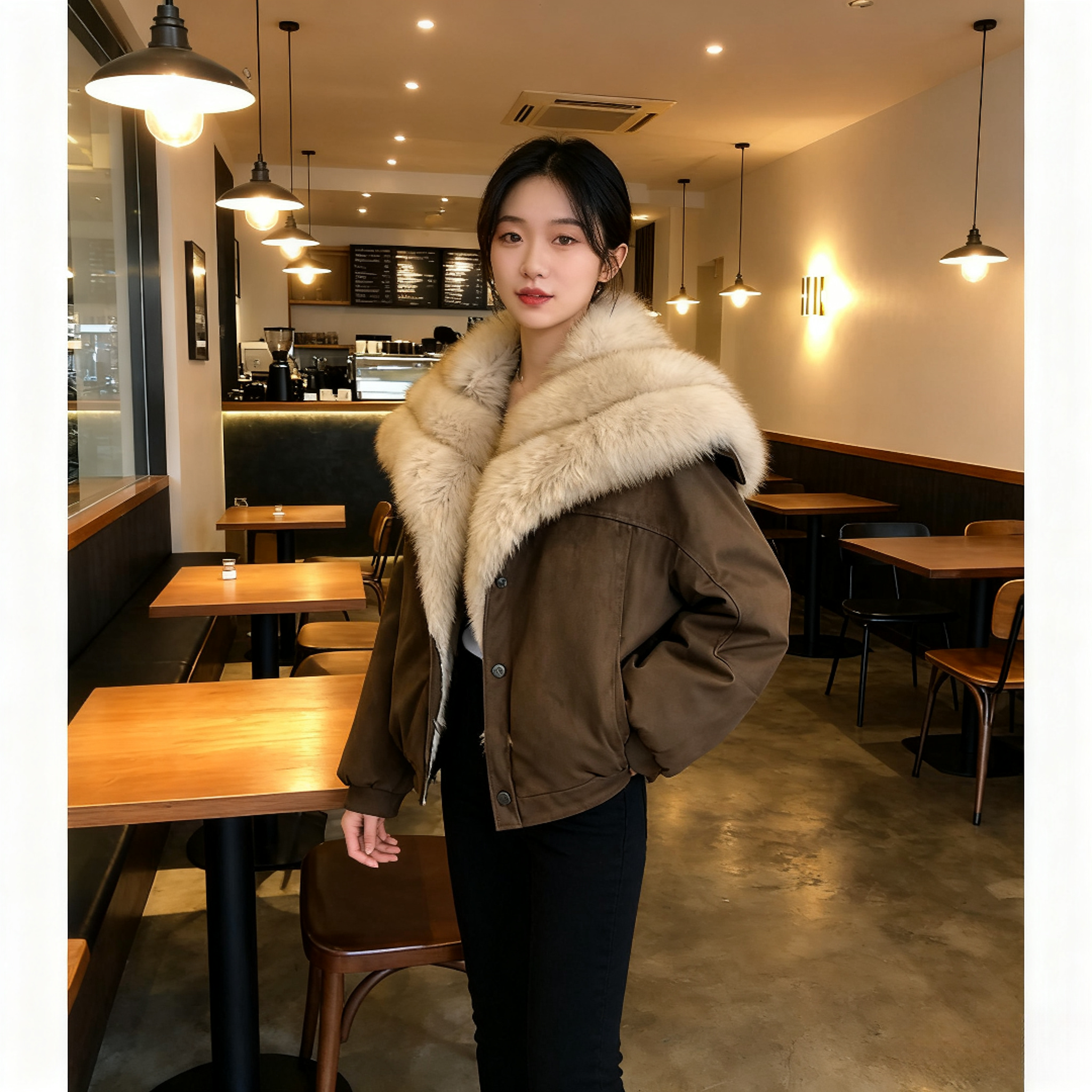 【涂山九尾】2025新款狐狸毛车条大翻领鹅绒内胆洋气皮草外套女