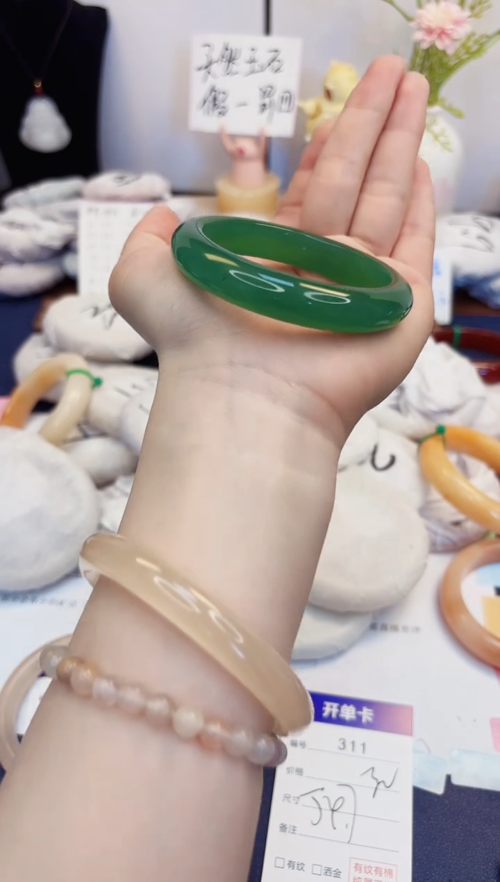 【闪购商品】石英质玉手镯未镶嵌311-东陵玉-圈口54